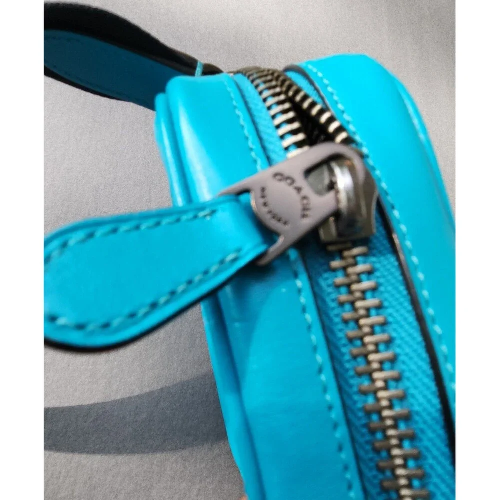 Coach Heritage Crossbody Bag Turquoise Blue Smooth Calf Leather C1269 Turnlock